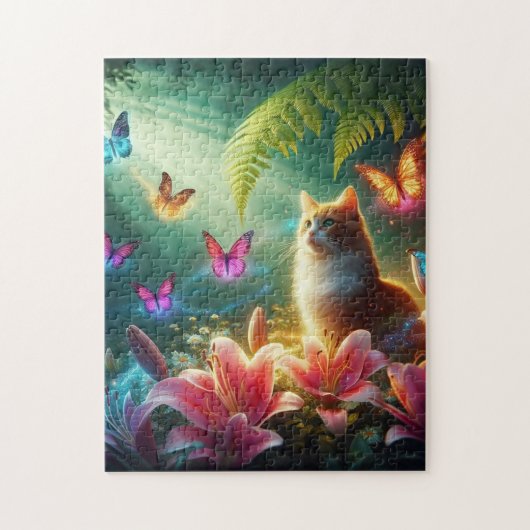 De Nieuwsgierige Kat & Haar Vlinders Legpuzzel (Verticaal)