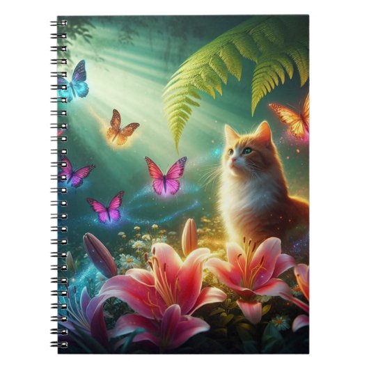 De Nieuwsgierige Kat & Haar Vlinders Notitieboek (Voorkant)