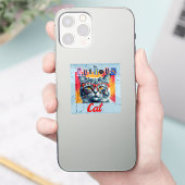 De Nieuwsgierige Kat Sticker (Telefoon)