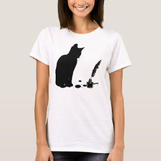 De nieuwsgierige keuken - katten en boeken t-shirt