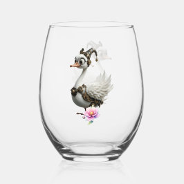 De Nieuwsgierige Klokwerkzwaan. Wijnglas Zonder Voet