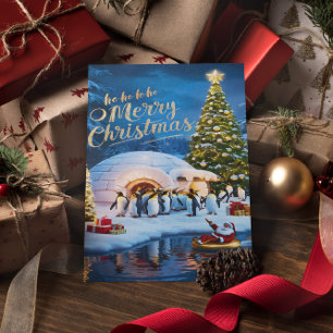 De nieuwsgierige pinguïns briefkaart