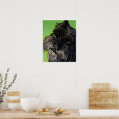 De nieuwsgierige Schnauzer Poster (Keuken)
