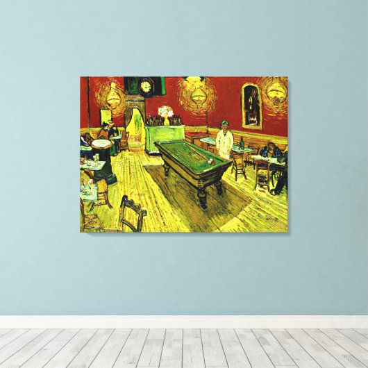 De Night Cafe van Vincent van Gogh Canvas Afdruk (Insitu (Houten vloer))