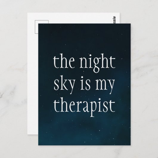 De Night Sky is mijn Therapist Dark Skies Gothic Briefkaart (Voorkant / Achterkant)