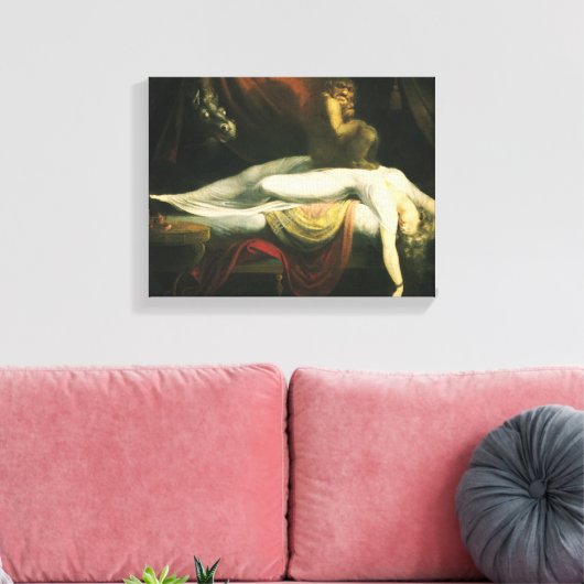 De Nightmare, Henry Fuseli Canvas Afdruk (Insitu (Woonkamer))