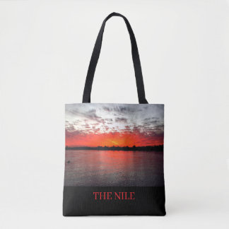 De Nijl, dramatische zonsondergang. Tote Bag