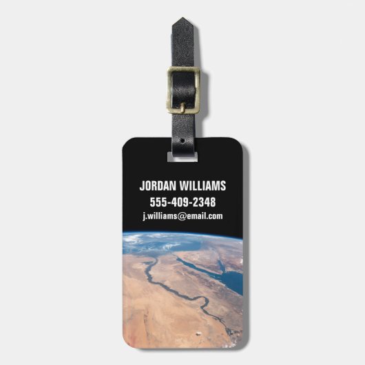 De Nijl, het Rode Zee en het Mediterrane Zee. Bagagelabel (Voorkant verticaal)