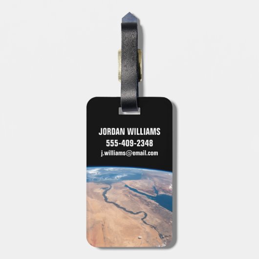 De Nijl, het Rode Zee en het Mediterrane Zee. Bagagelabel (Achterkant verticaal)