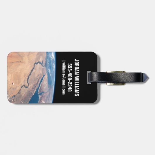 De Nijl, het Rode Zee en het Mediterrane Zee. Bagagelabel (Achterkant horizontaal)