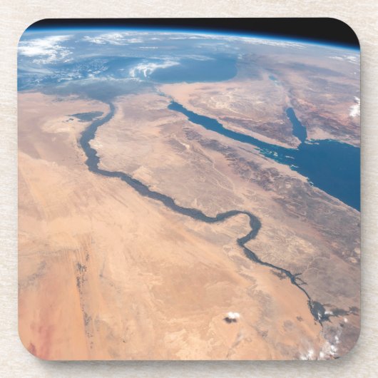 De Nijl, het Rode Zee en het Mediterrane Zee. Bier Onderzetter (Voorkant)