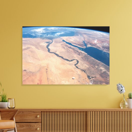 De Nijl, het Rode Zee en het Mediterrane Zee. Canvas Afdruk (Insitu (Woonkamer))