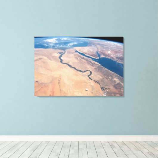 De Nijl, het Rode Zee en het Mediterrane Zee. Canvas Afdruk (Insitu (Houten vloer))