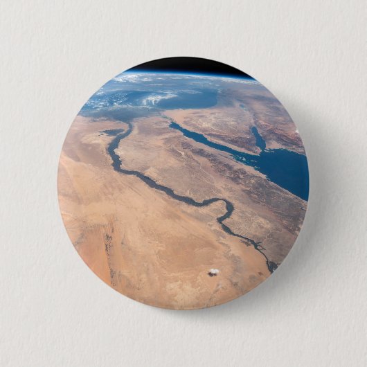 De Nijl, het Rode Zee en het Mediterrane Zee. Ronde Button 5,7 Cm (Voorkant)