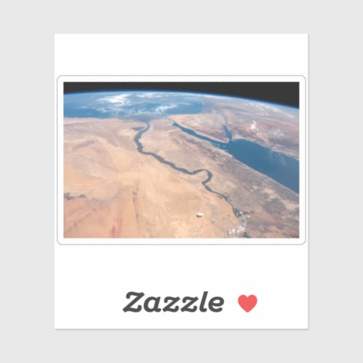 De Nijl, het Rode Zee en het Mediterrane Zee. Sticker (Vel)