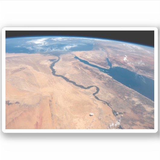 De Nijl, het Rode Zee en het Mediterrane Zee. Sticker (Voorkant)