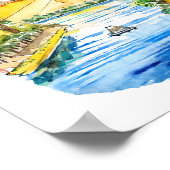 De Nijl River Egypte Waterverf Art Poster (Hoek)