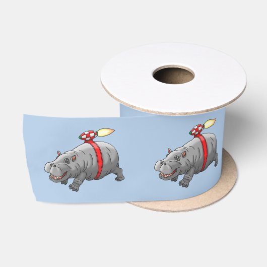 De nijlpaard met een jetpack satijnen lint (Spoel)