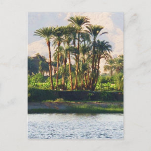 De Nijlrivier in Egypte, Luxor Briefkaart
