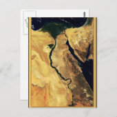 De Nijlrivier van Egypte vanuit de ruimte Briefkaart (Voorkant / Achterkant)