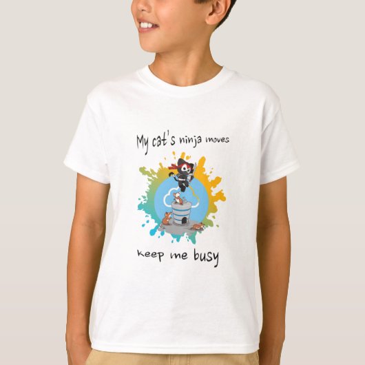 De ninja-bewegingen van mijn kat houden me bezig m t-shirt (Voorkant)