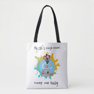 De ninja-bewegingen van mijn kat houden me bezig m tote bag