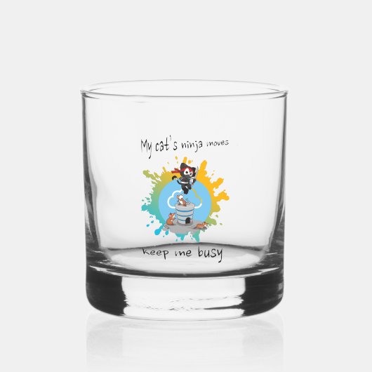 De ninja-bewegingen van mijn kat houden me bezig m whisky glas (Voorkant)