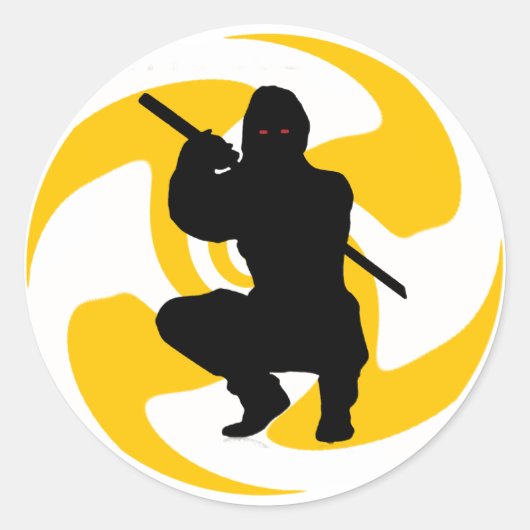 DE NINJA CREED RONDE STICKER (Voorkant)