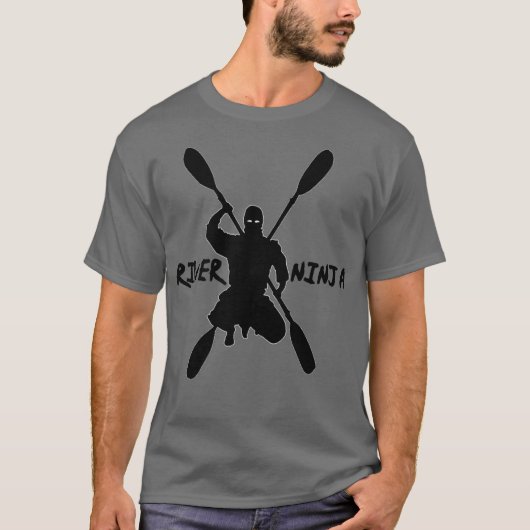 De Ninja Kayaking Rafting Paddle T-shirt (Voorkant)
