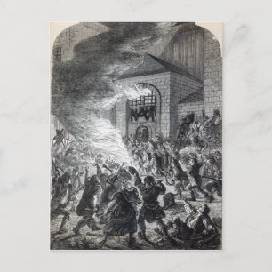 De "No Popery"-relschoppers die de gevangenis in b Briefkaart