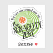 De no-volleyzone sticker (Vel)