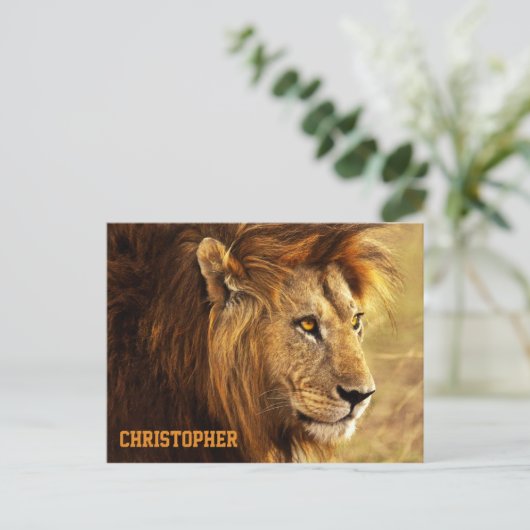 De Noble Lion-foto Briefkaart (Staand voorkant)