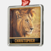 De Noble Lion-foto Metalen Ornament (Links)