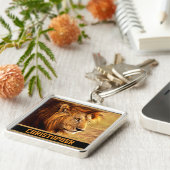 De Noble Lion-foto Sleutelhanger (Zijkant)