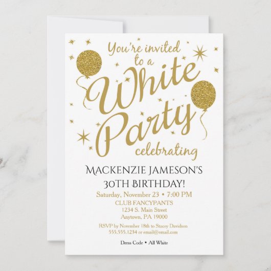 De nodiging van de witte Partij Al Witte Partij no Kaart (Voorkant)
