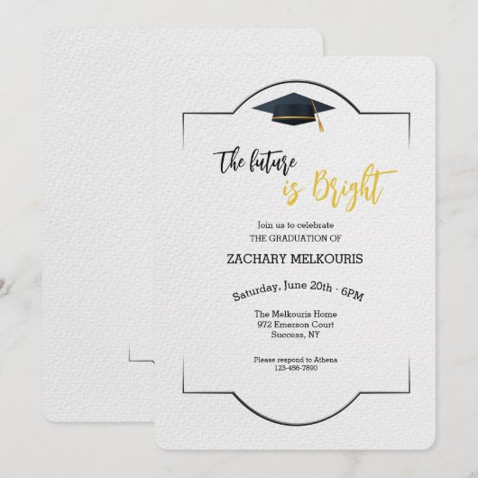 De nodiging van het Afstuderen van de Elementen va Kaart (Voorkant / Achterkant)