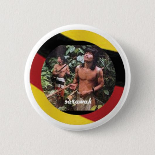 De nomadische autochtone van het eiland Borneo Ronde Button 5,7 Cm (Voorkant)