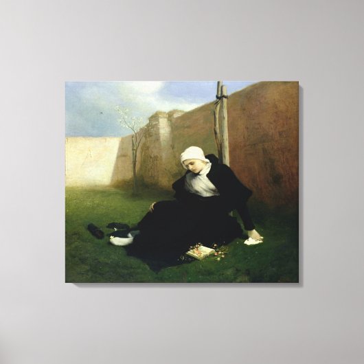 De non in de Cloister Garden, 1869 Canvas Afdruk (Voorkant)