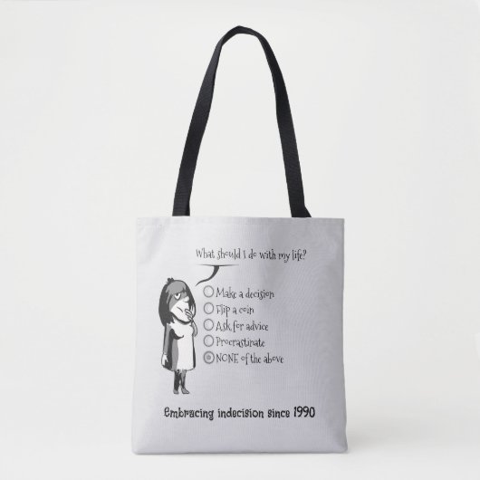 De noodoplossing van de chronische overdenker tote bag (Voorkant)