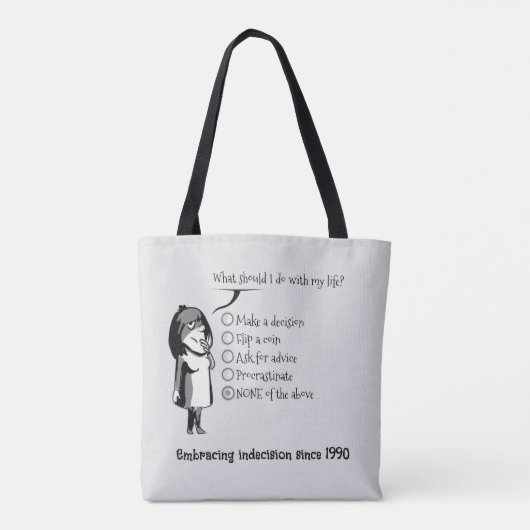 De noodoplossing van de chronische overdenker tote bag (Achterkant)
