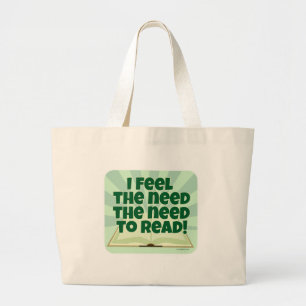 De noodzaak om vlinderboeklogan te lezen grote tote bag