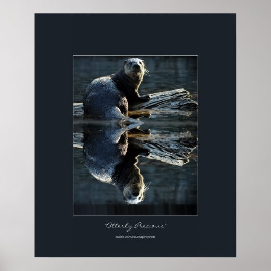 De Noord-Amerikaanse Otter op een Log Wildlife Fot Poster (Voorkant)