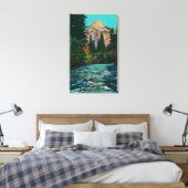 De Noord-Dome en de Merced rivier van de Happy Isl Canvas Afdruk (Insitu (Slaapkamer))