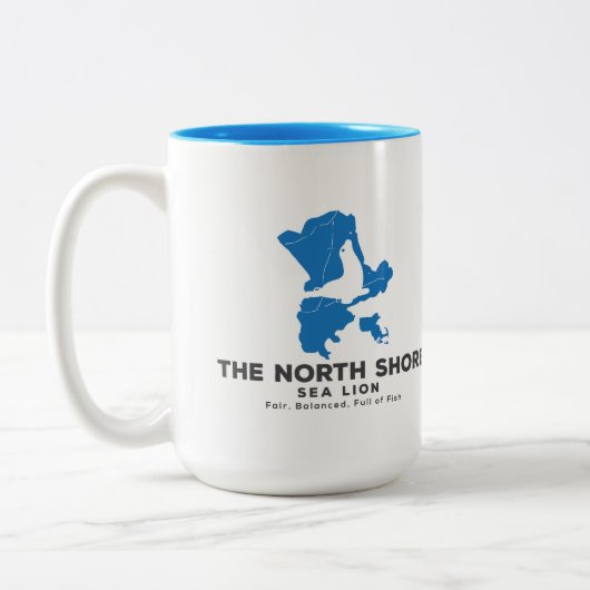 De Noord-Shore Zee Lion Beverage Container Tweekleurige Koffiemok (Links)