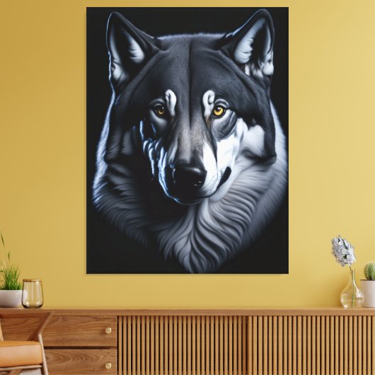 De Noordelijke Wolf Canvas Afdruk (Insitu (Woonkamer))