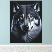De Noordelijke Wolf Canvas Afdruk (Insitu (Houten vloer))
