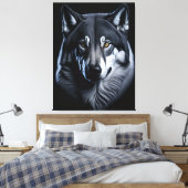 De Noordelijke Wolf Canvas Afdruk (Insitu (Slaapkamer))