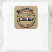 De Noorderpool slee express levering Kerstmis Vierkante Sticker (Tas)