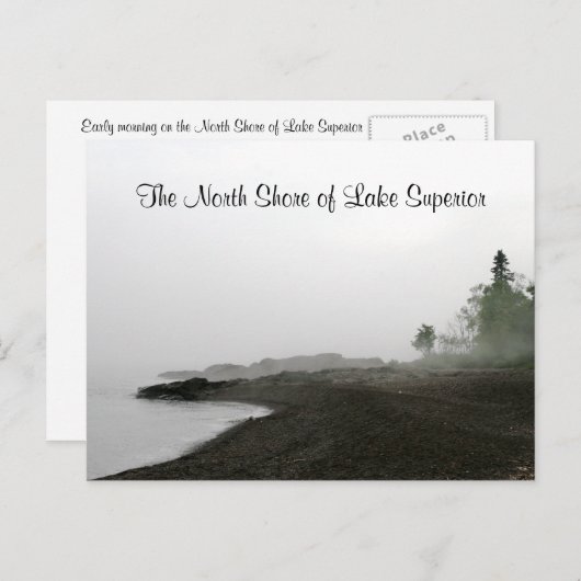 De noordkust van het meer van superieure Briefkaar Briefkaart (Voorkant / Achterkant)