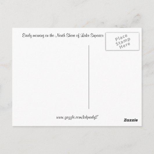 De noordkust van het meer van superieure Briefkaar Briefkaart (Achterkant)